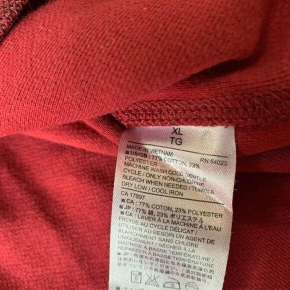 Banana Republic 1/4 Zip Pullover Men’s Size XL Red Cotton Blend Sweatshirt - Picture 4 of 4
